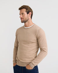 Crew Neck Pure Wool Pullover MENS KNITWEAR