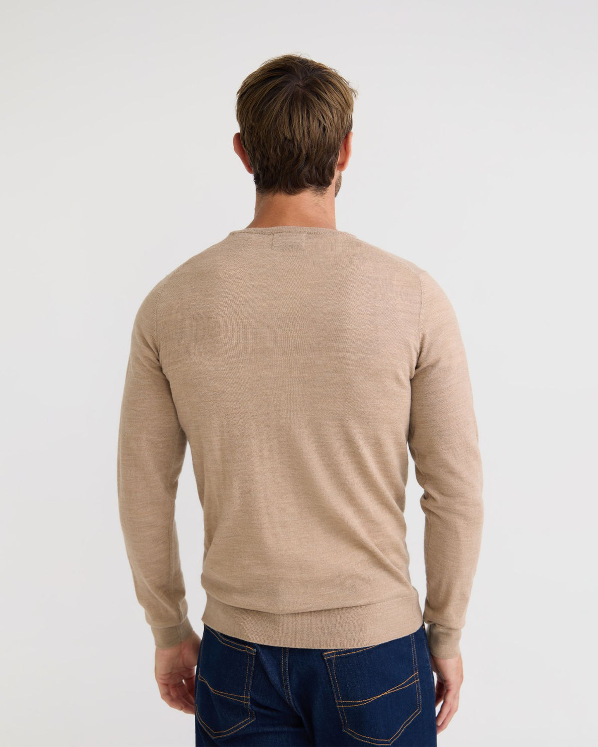 Crew Neck Pure Wool Pullover MENS KNITWEAR