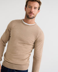 Crew Neck Pure Wool Pullover MENS KNITWEAR