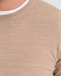 Crew Neck Pure Wool Pullover MENS KNITWEAR