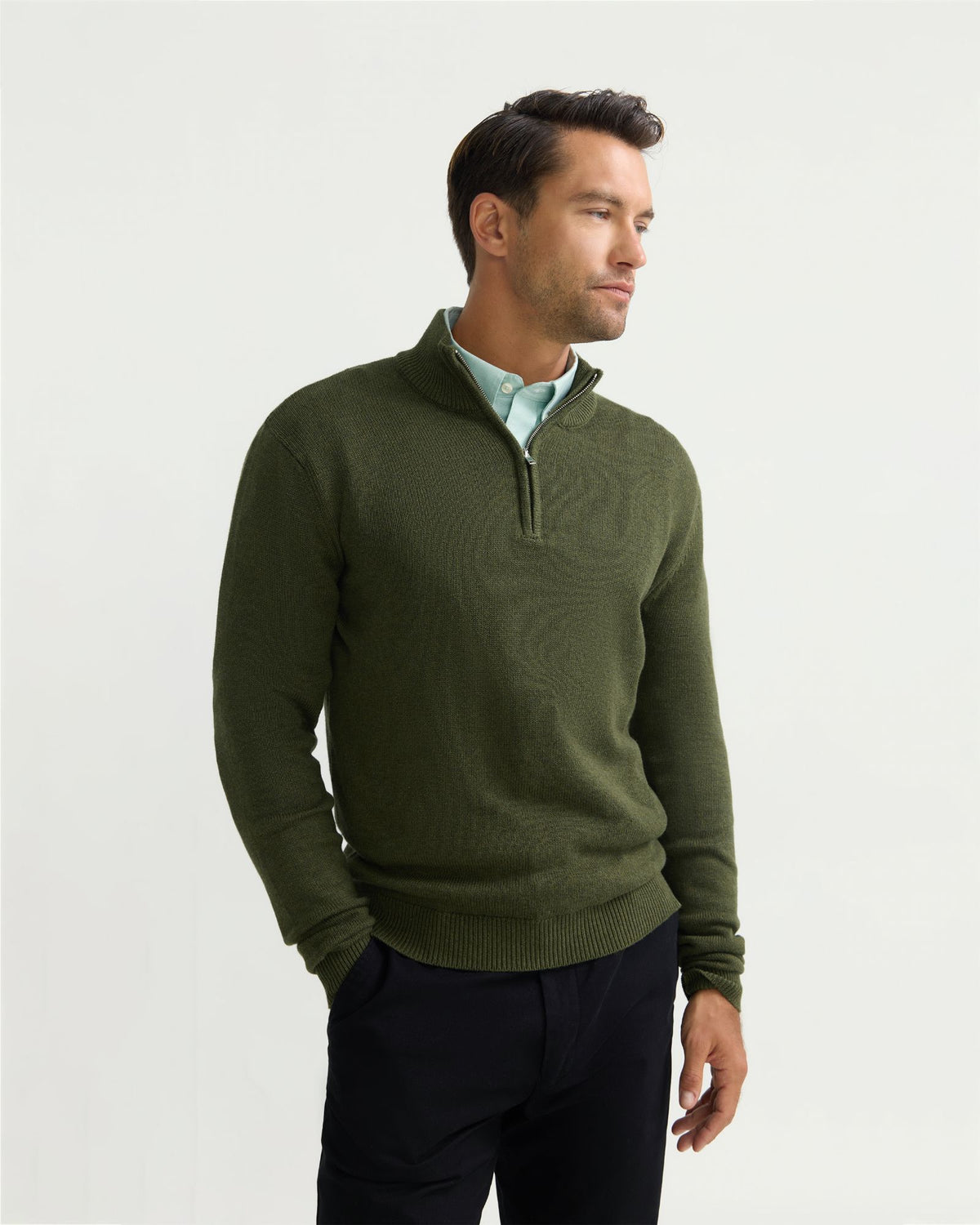 Robert Zip Neck Knit Pullover MENS KNITWEAR