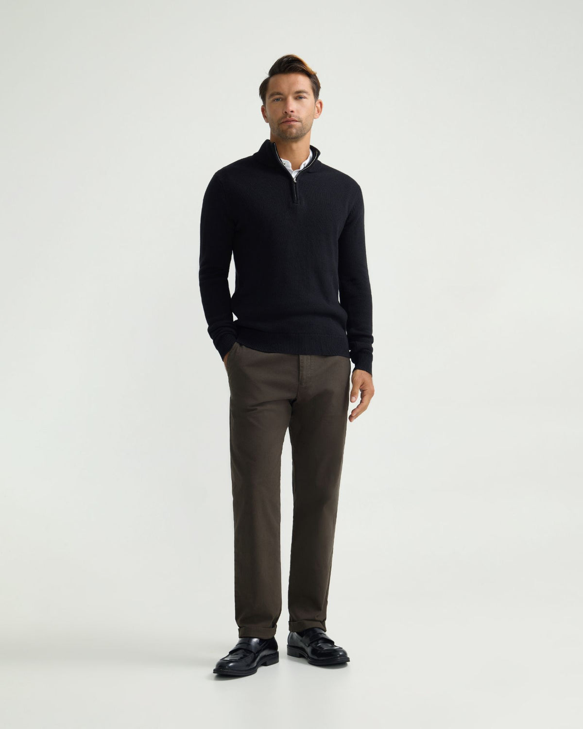 Robert Zip Neck Knit Pullover MENS KNITWEAR