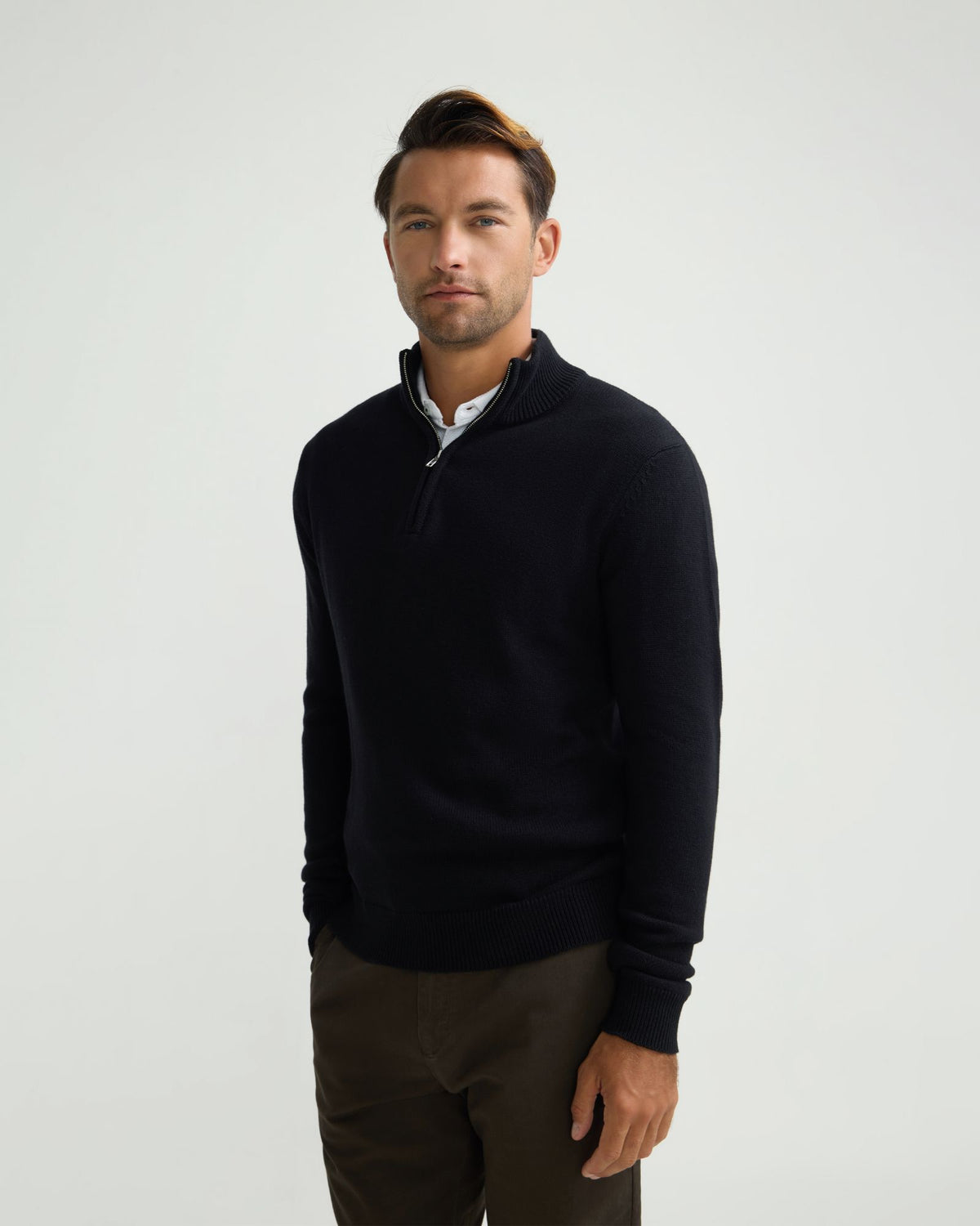 Robert Zip Neck Knit Pullover MENS KNITWEAR