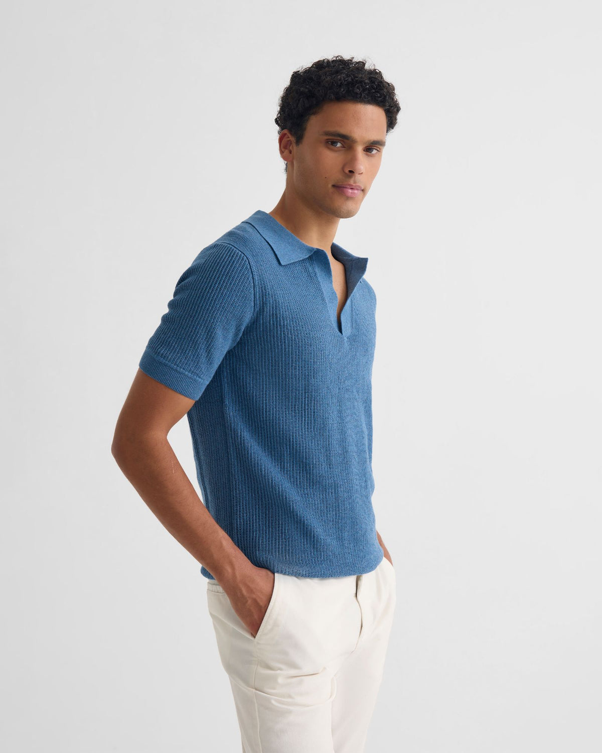 Huck Lined Knitted Polo MENS KNITWEAR