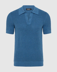 Huck Lined Knitted Polo MENS KNITWEAR