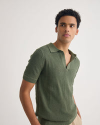 Huck Lined Knitted Polo MENS KNITWEAR