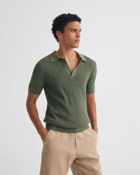 Huck Lined Knitted Polo MENS KNITWEAR