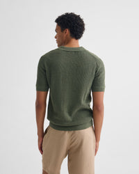 Huck Lined Knitted Polo MENS KNITWEAR