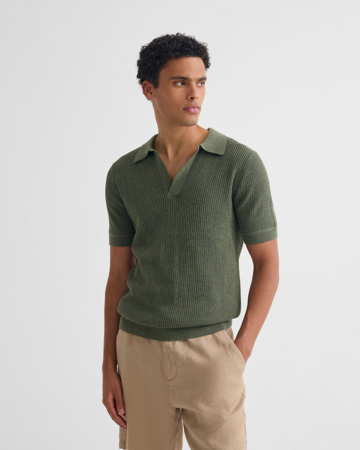 Huck Lined Knitted Polo MENS KNITWEAR