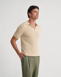 Huck Lined Knitted Polo MENS KNITWEAR