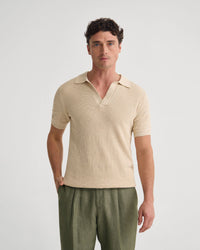 Huck Lined Knitted Polo MENS KNITWEAR