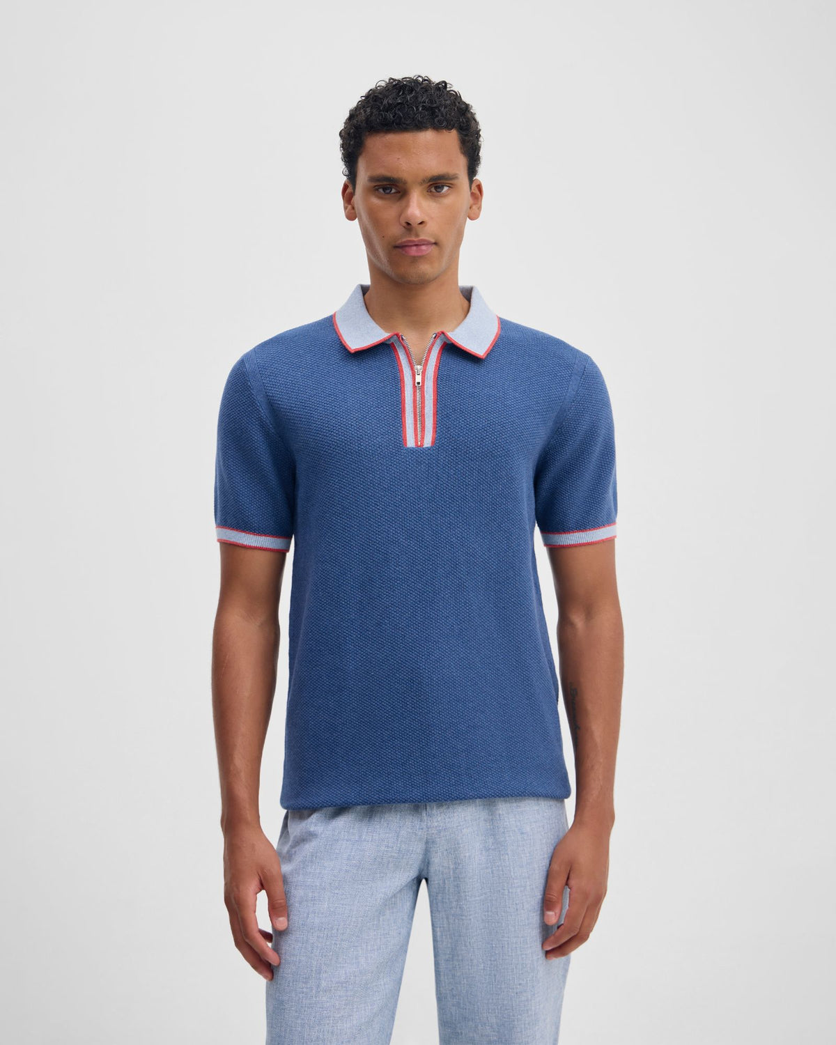 Holden Zip Neck Knitted Polo