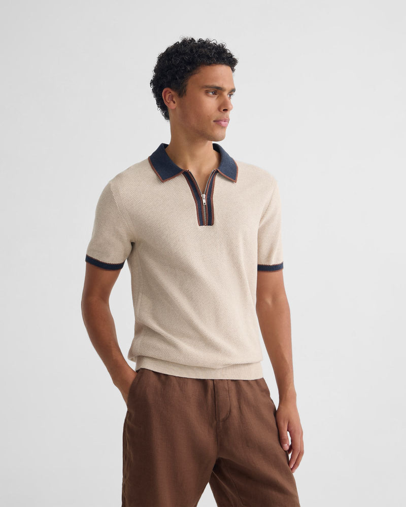 Holden Zip Neck Knitted Polo MENS KNITWEAR