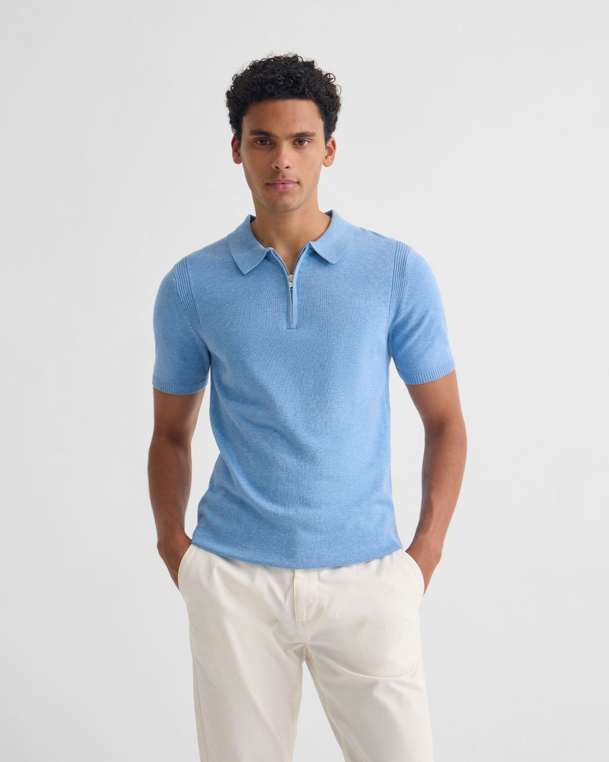 Otis Zip Neck Knitted Polo MENS KNITWEAR
