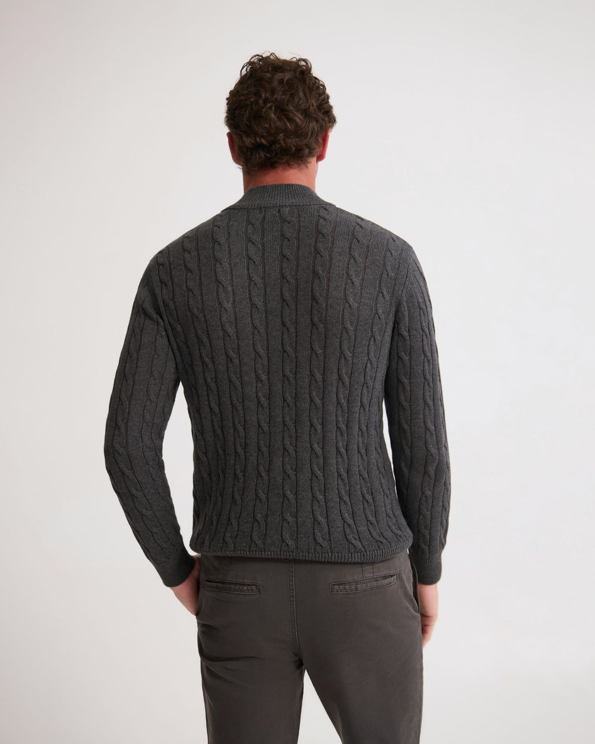 Marlon Zip Neck Cable MENS KNITWEAR