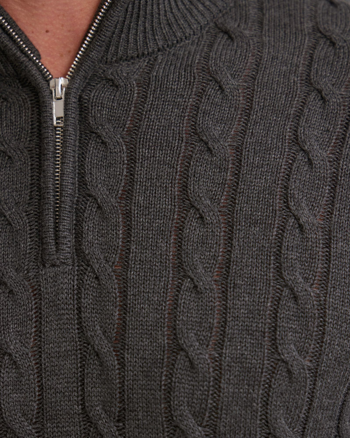 Marlon Zip Neck Cable MENS KNITWEAR