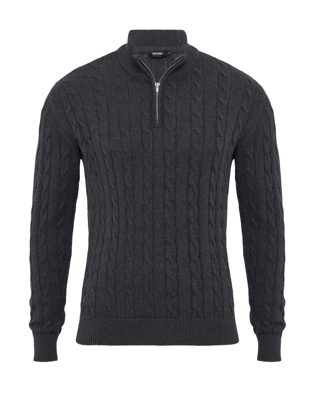Marlon Zip Neck Cable MENS KNITWEAR