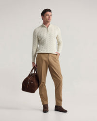 Marlon Zip Neck Cable MENS KNITWEAR