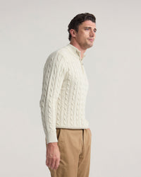 Marlon Zip Neck Cable MENS KNITWEAR