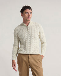 Marlon Zip Neck Cable MENS KNITWEAR
