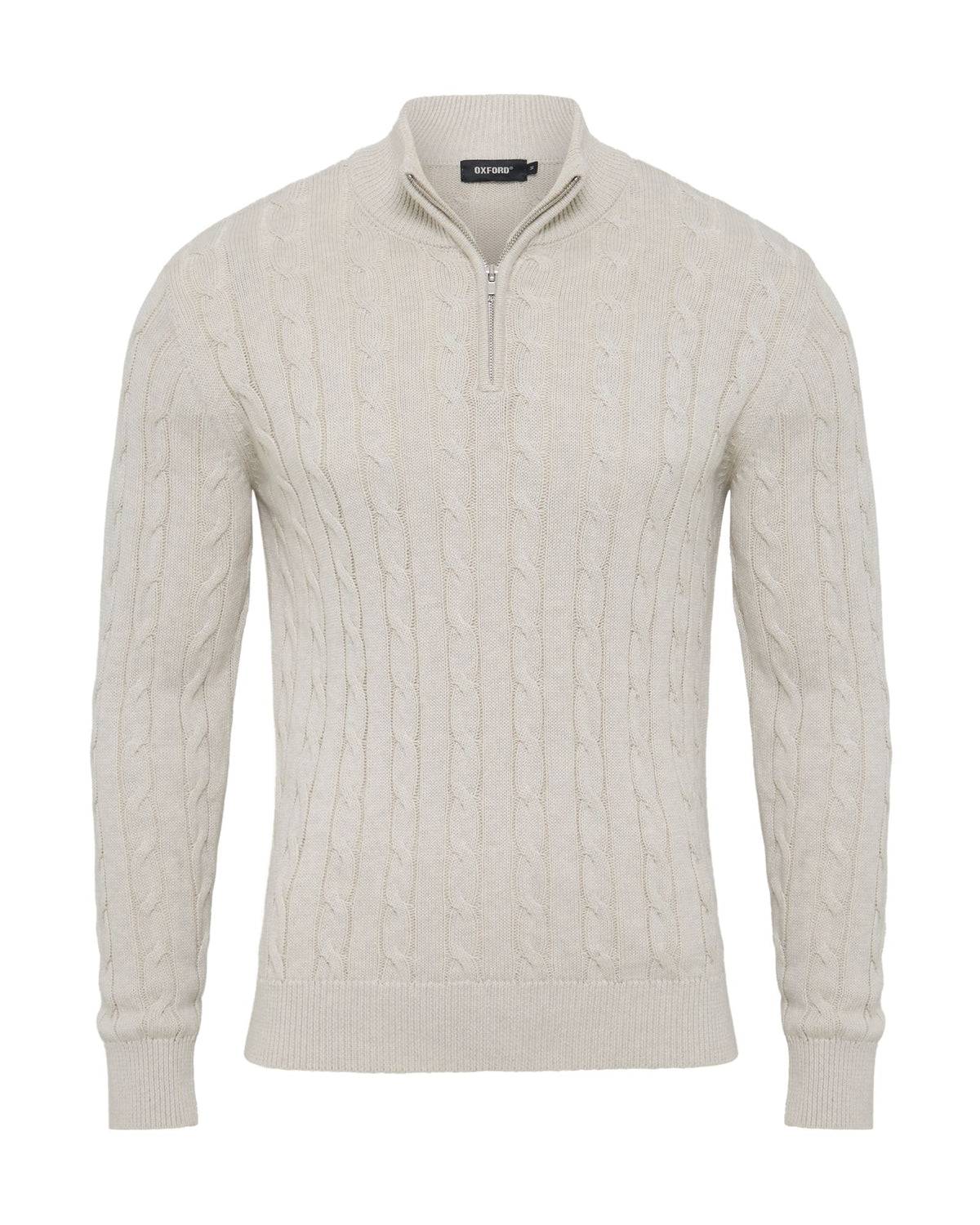 Marlon Zip Neck Cable MENS KNITWEAR