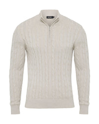 Marlon Zip Neck Cable MENS KNITWEAR