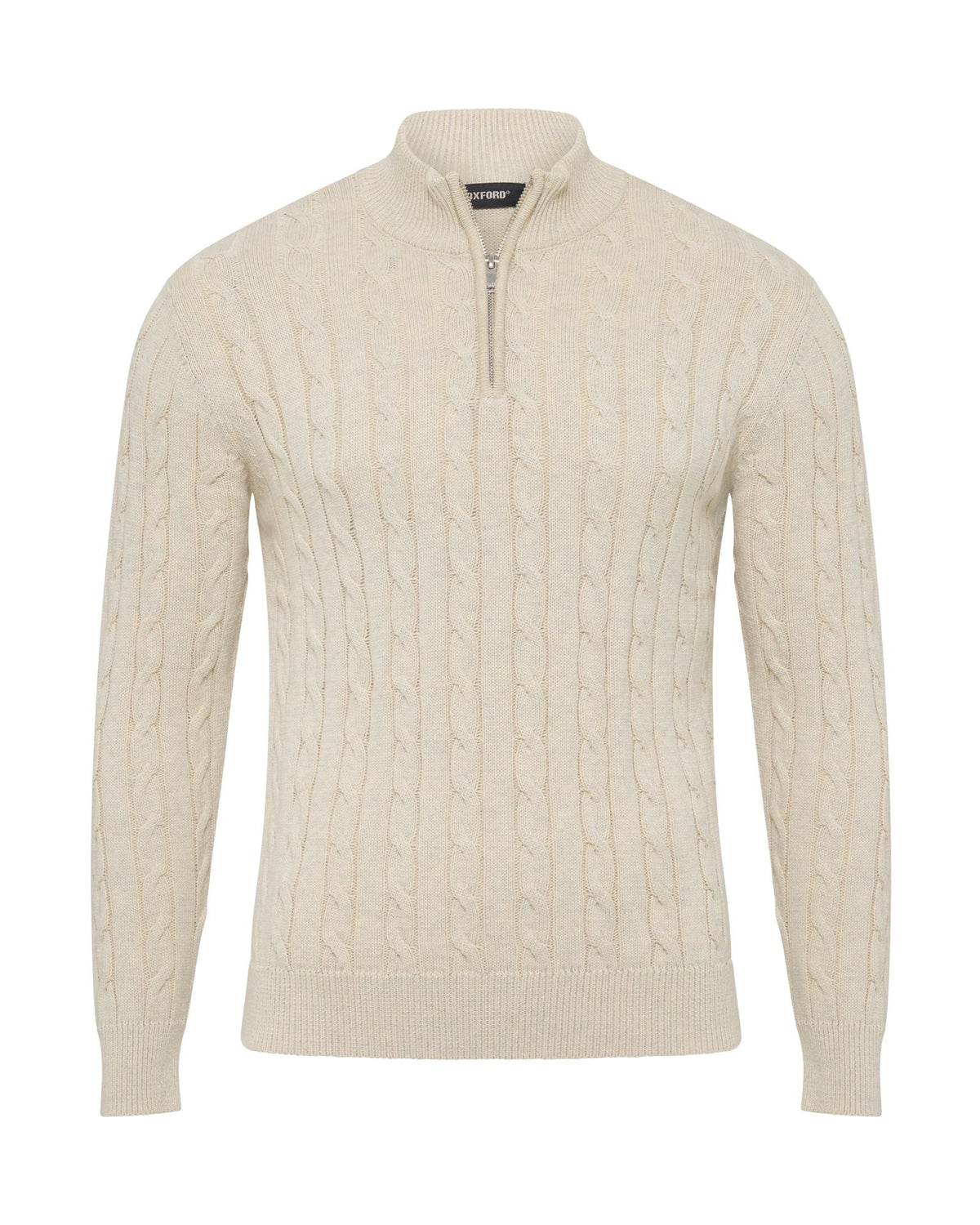Marlon Zip Neck Cable MENS KNITWEAR