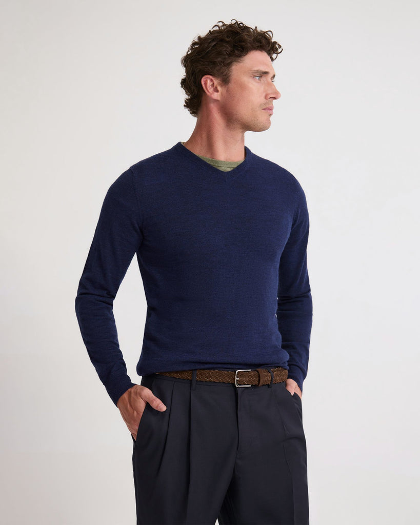 Wool Pull Basic V-Neck Pure Wool Pullover – Oxford Shop
