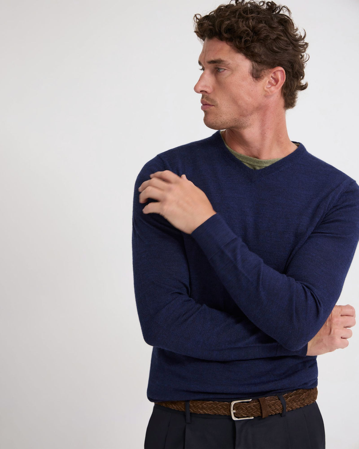 Wool Pull Basic V-Neck Pure Wool Pullover – Oxford Shop