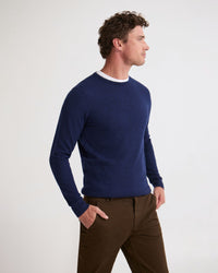 Crew Neck Pure Merino Wool Pullover MENS KNITWEAR