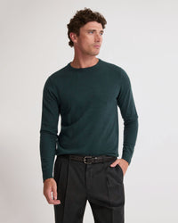 Crew Neck Pure Merino Wool Pullover MENS KNITWEAR