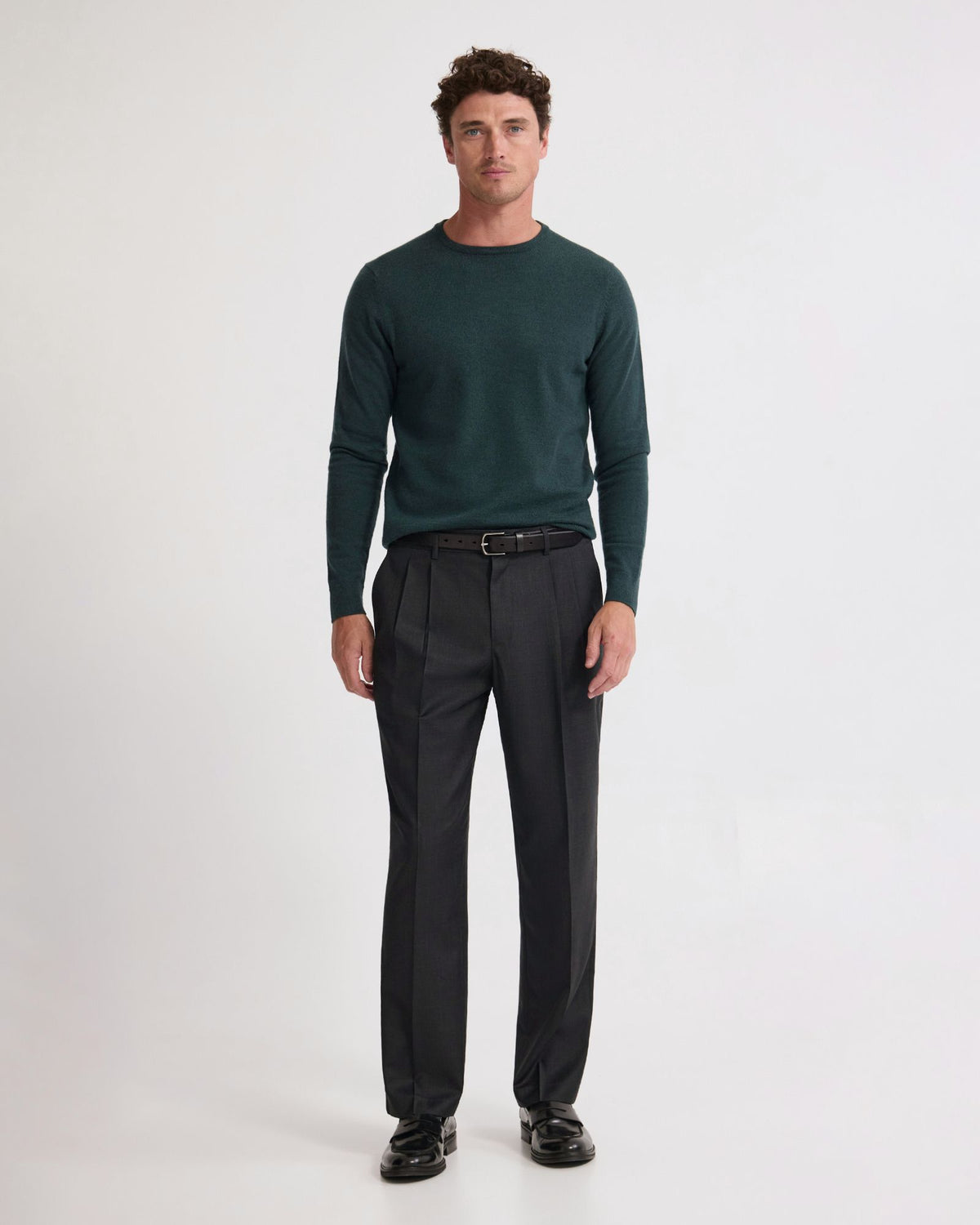 Crew Neck Pure Merino Wool Pullover MENS KNITWEAR