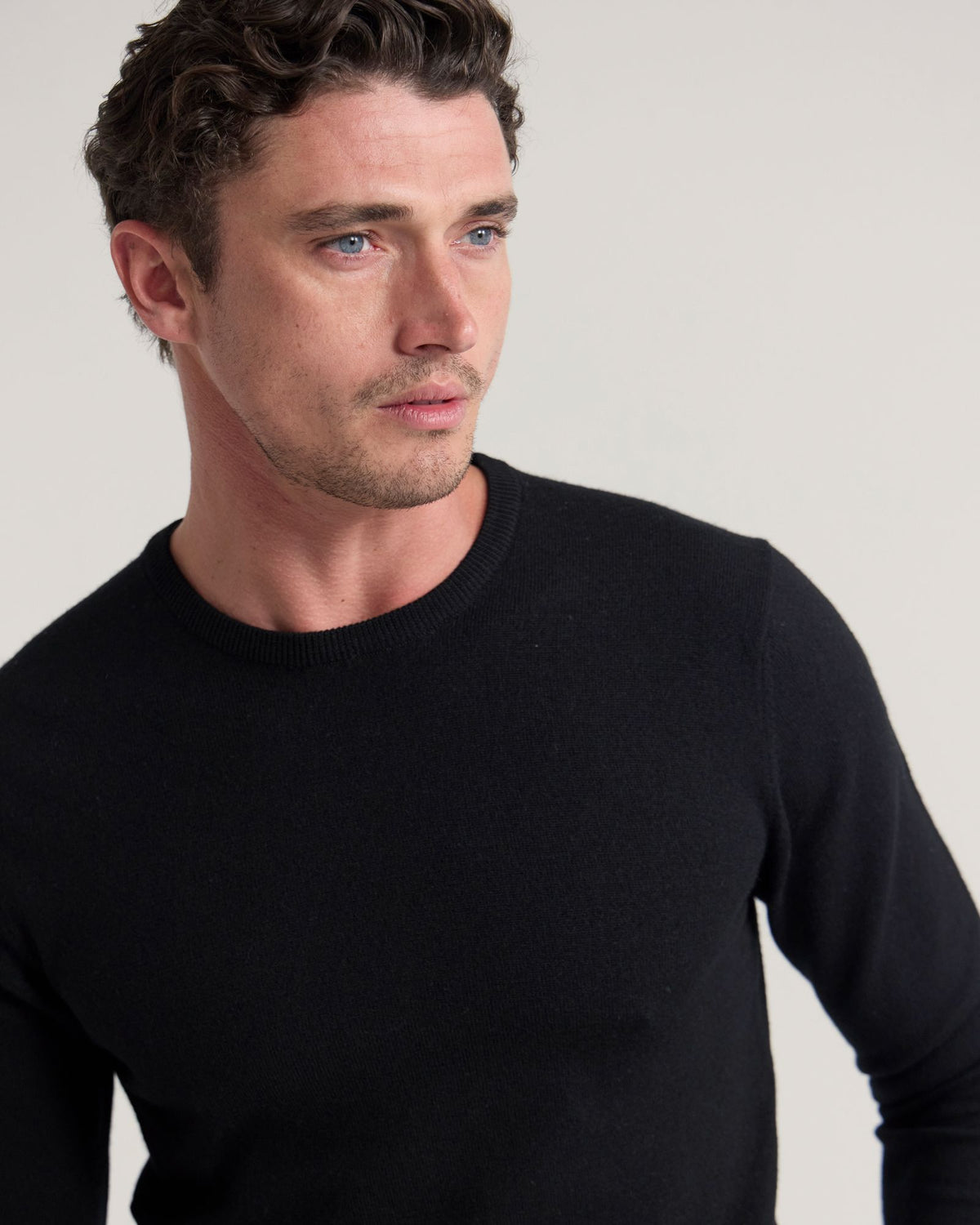 Crew Neck Pure Merino Wool Pullover MENS KNITWEAR