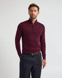 Merino Zip-Neck Wool Pullover MENS KNITWEAR