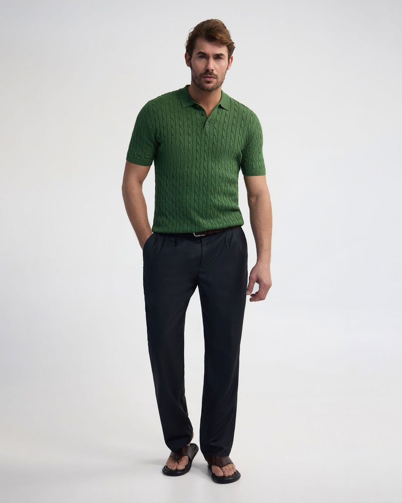 Fernando Cable Knit Polo MENS KNITWEAR