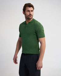 Fernando Cable Knit Polo MENS KNITWEAR