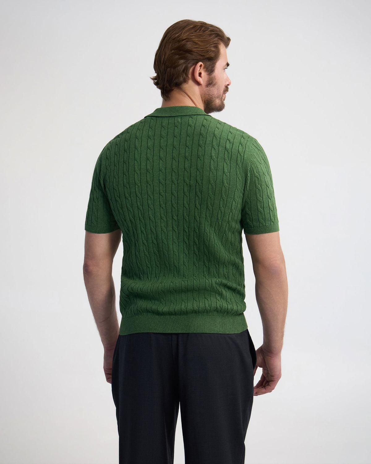 Fernando Cable Knit Polo MENS KNITWEAR