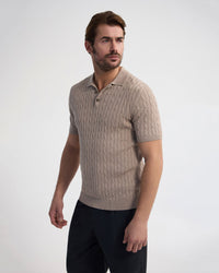 Fernando Cable Knit Polo MENS KNITWEAR