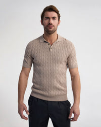 Fernando Cable Knit Polo MENS KNITWEAR
