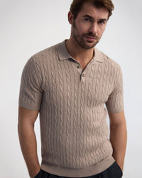 Fernando Cable Knit Polo MENS KNITWEAR