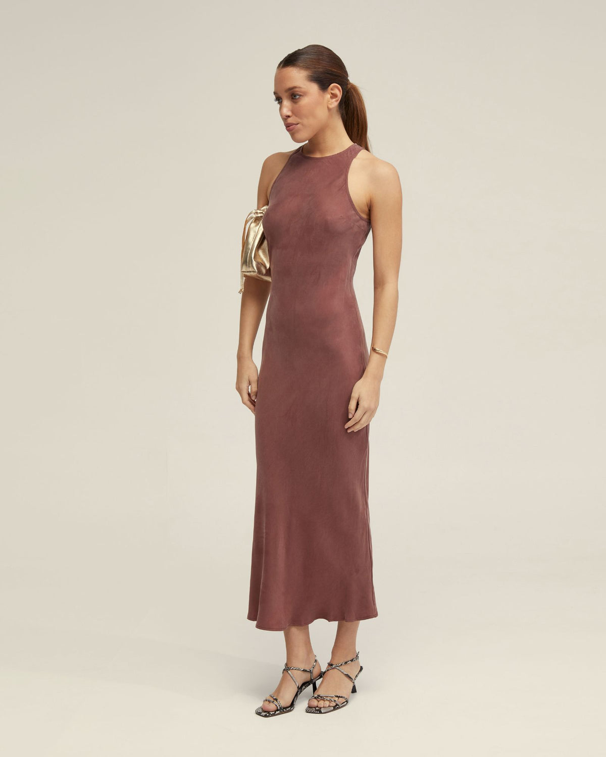 FLEUR CUPRO MIDI DRESS WOMENS DRESSES