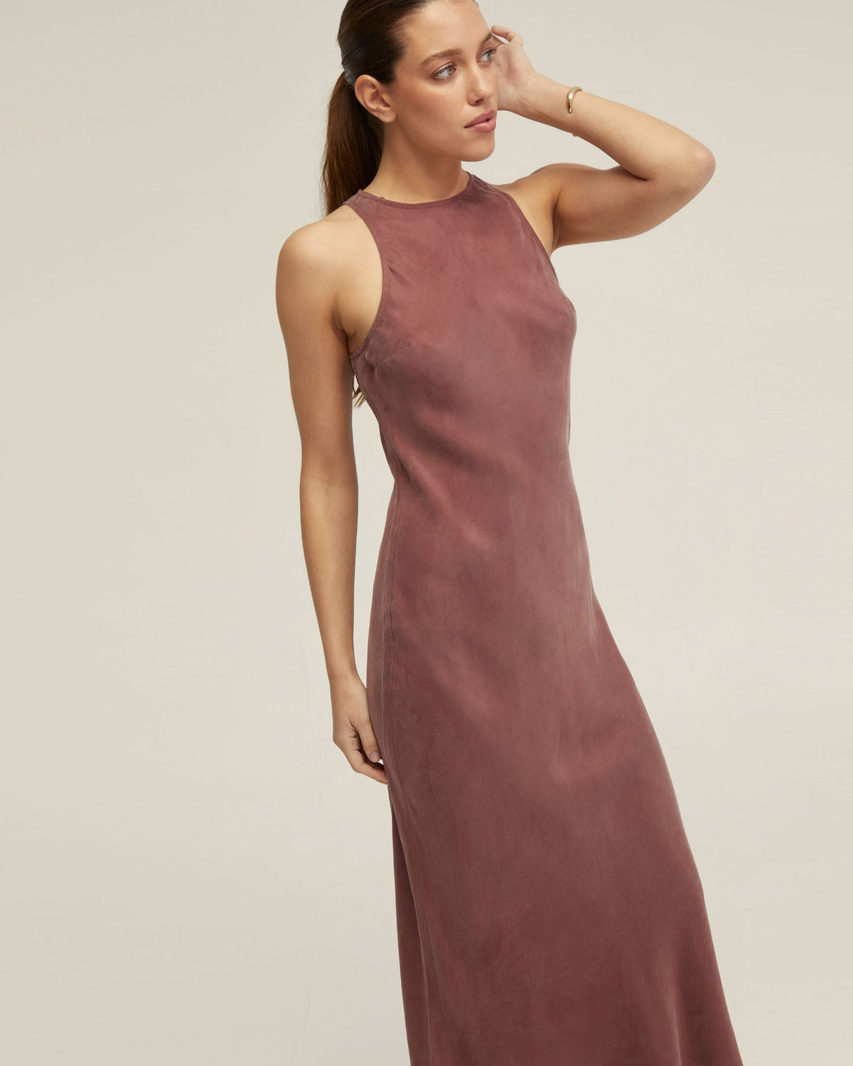 FLEUR CUPRO MIDI DRESS WOMENS DRESSES