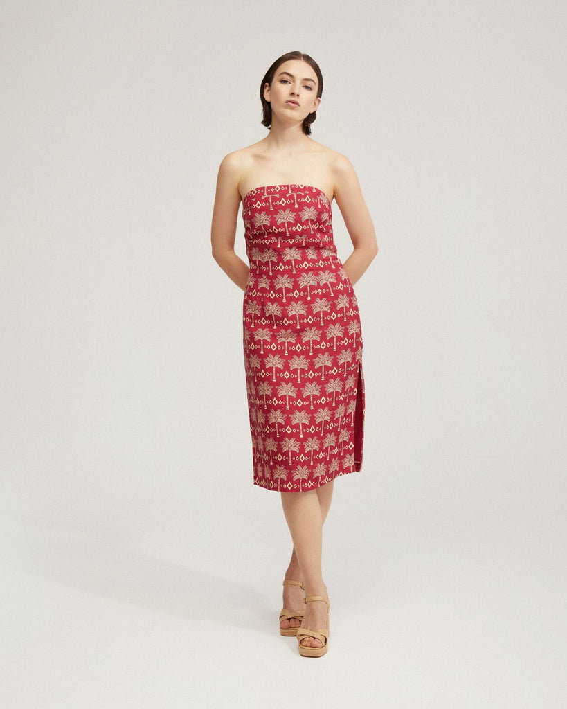 Fashion Strapless Printed Dress