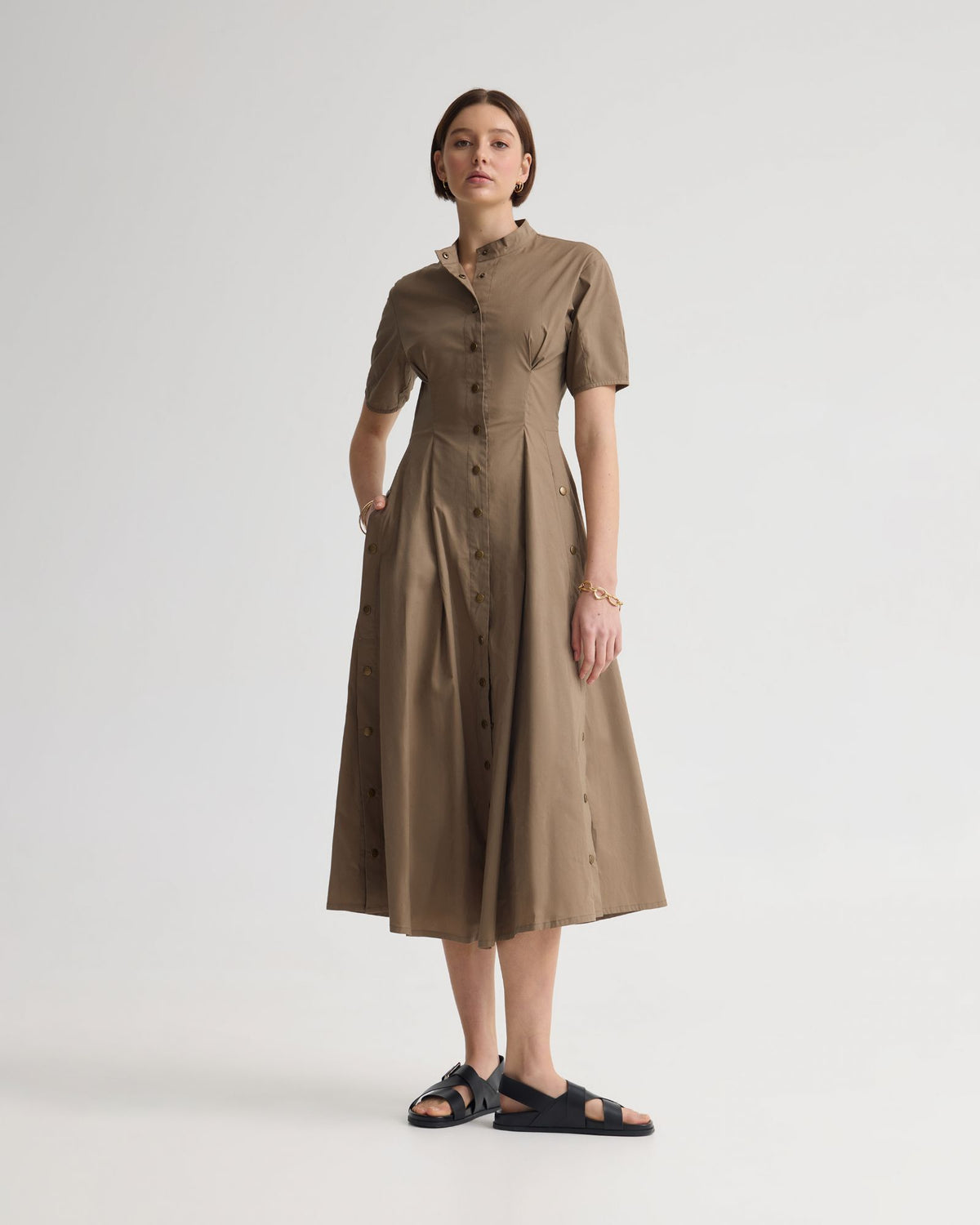 Olyvia Snaps Midi Dress WOMENS DRESSES