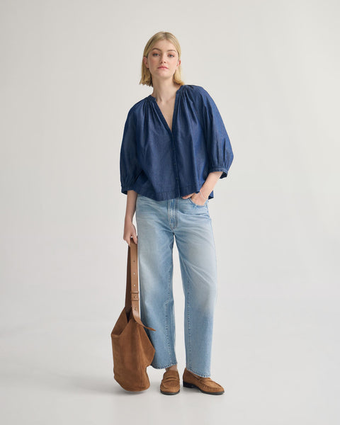 Freya Button Up Top – Oxford Shop