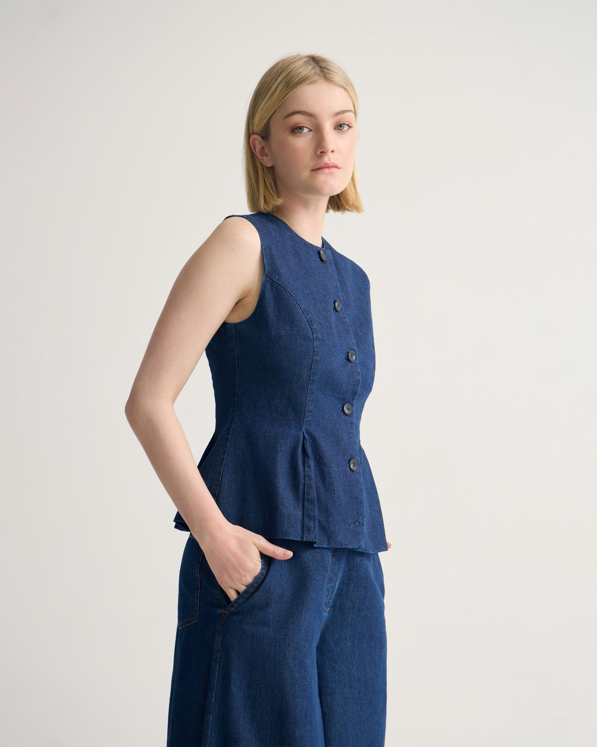 Katie Denim Waistcoat WOMENS TOPS