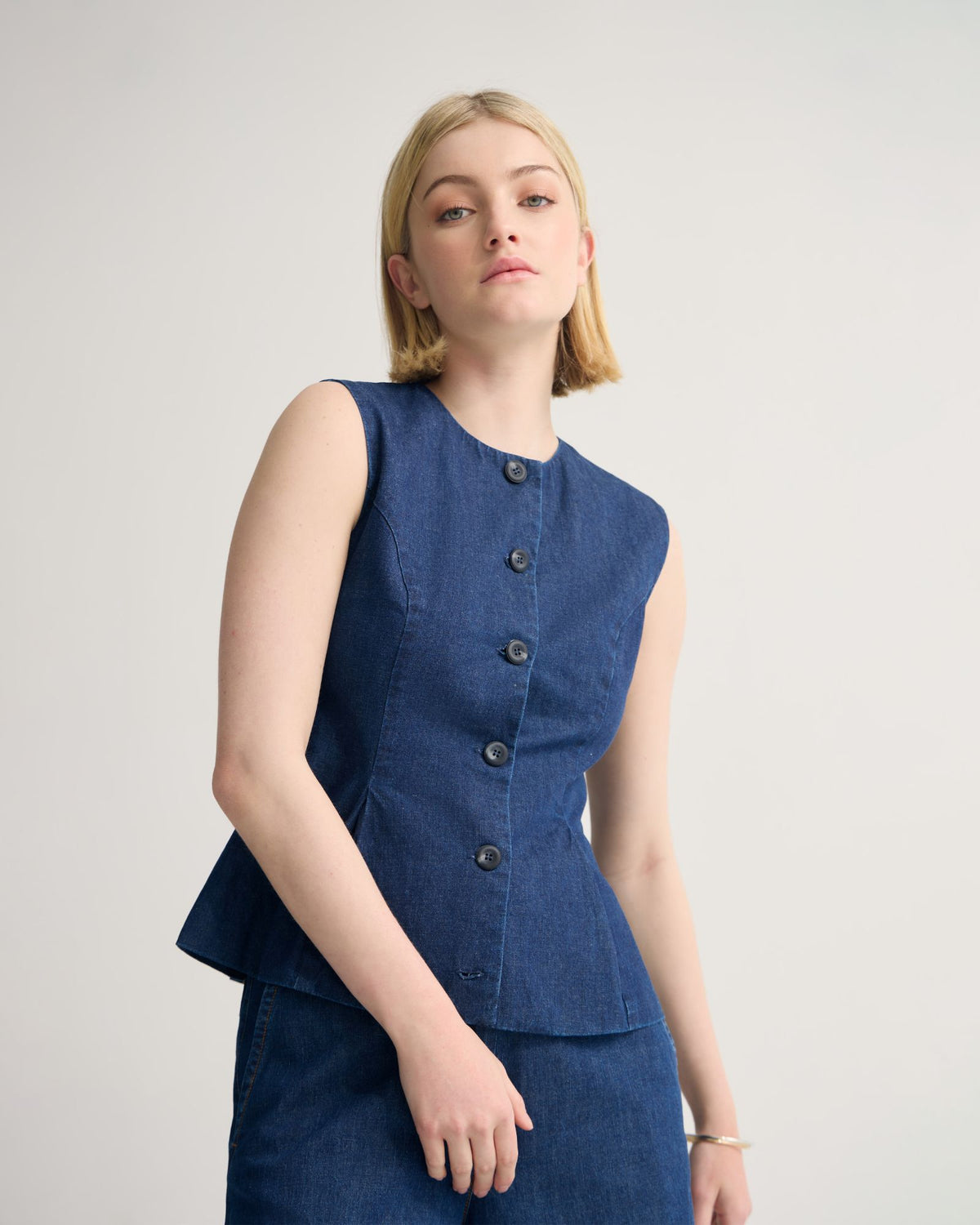 Katie Denim Waistcoat WOMENS TOPS