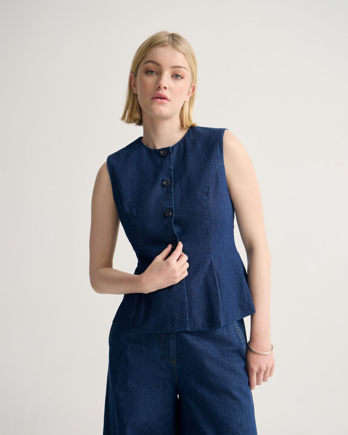Katie Denim Waistcoat WOMENS TOPS