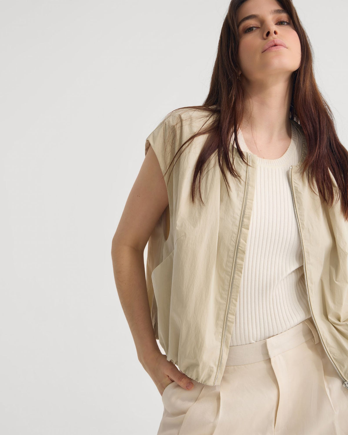 Katie Sleevless Bomber Jacket WOMENS SUITS JKTS COATS