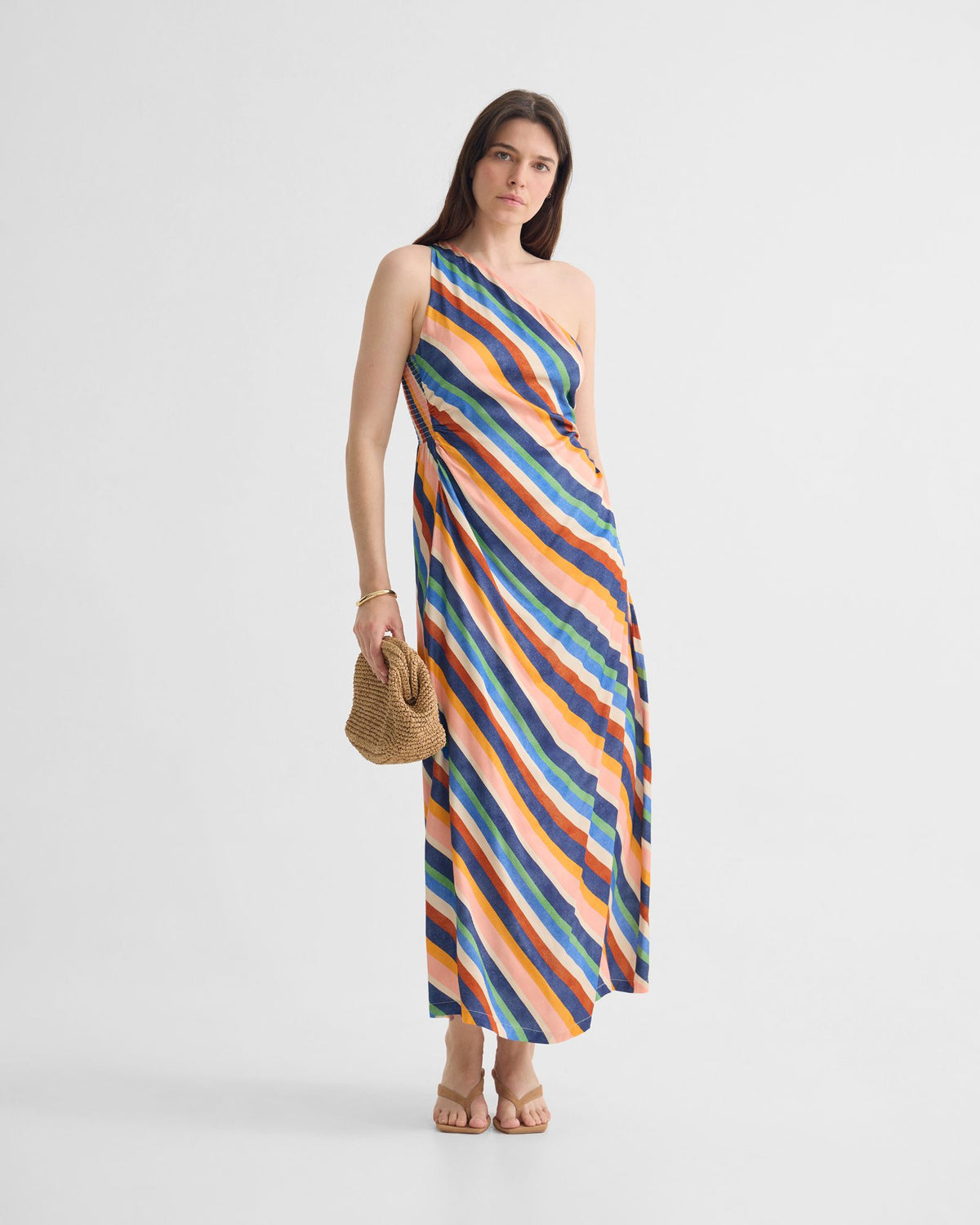 Capri Striped One Shoulder Dress WOMENS DRESSES